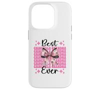 Best Chinchilla Grandma Ever Nana Nœud Coquette Rose Coque pour iPhone 14 Pro