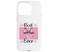 Best Chinchilla Grandma Ever Nana Nœud Coquette Rose Coque pour iPhone 15 Pro Max