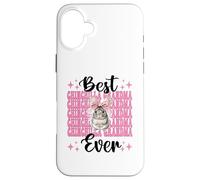 Best Chinchilla Grandma Ever Nana Nœud Coquette Rose Coque pour iPhone 16 Plus