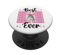 Best Chinchilla Grandma Ever Nana Nœud Coquette Rose PopSockets PopGrip Adhésif