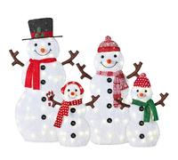 Best Choice Products Ensemble familial de bonhomme de neige lumineux 2D de 1,2 m - Grande décoration extérieure de cour - Décoration de vacances avec 160 LED scintillantes