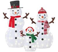 Best Choice Products Ensemble familial de bonhomme de neige lumineux 2D de 1,2 m - Grande décoration extérieure de cour - Décoration de vacances avec 135 LED scintillantes