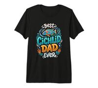 Best Cichlid Dad Ever Fishkeeping Cichlidés Gardien Aquariste T-Shirt Haut de Gamme