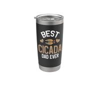 Best Cigale Dad Ever Cigale mignonne avec cœurs Gobelet isotherme en acier inoxydable double paroi
