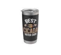 Best Cigale Sister Ever Cigale mignonne avec cœurs Gobelet isotherme en acier inoxydable double paroi