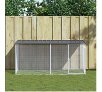 ""BEST""Clapier Enclos - Poulailler avec toit anthracite 203x98x90cm - acier galvanisé FR38737