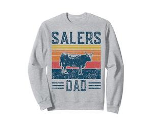 Best Cow Dad Men - Vintage Cattle Salers Sweatshirt