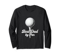 Best Dad by par Funny Golf Father Script Typographie Design Manche Longue