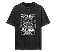 Best Dad Ever Dad Fathers Day Birthday T-Shirt Printed Tee Graphic Top for Men Black Shirt XXL
