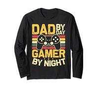 Best Dad Gamer Funny Father's Day Proud Proud Husband Daddy Manche Longue