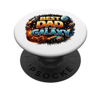Best Dad in The Galaxy Funny Space Rocket Fête des pères PopSockets PopGrip Adhésif