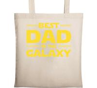 Best Dad in The Galaxy Sac fourre-tout en coton naturel écologique Beige