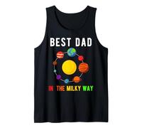 Best Dad in The Lacky Way Galaxie Funny Solar System Father Débardeur