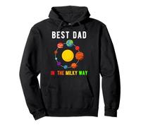 Best Dad in The Lacky Way Galaxie Funny Solar System Father Sweat à Capuche