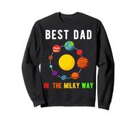 Best Dad in The Lacky Way Galaxie Funny Solar System Father Sweatshirt