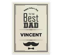 Best Dad Vincent Father's Day Sticker, Car Bumper, Laptop, Water Bottle, Wall, Window Waterproof Vinyl Decal, Size - 5'' Longer Side