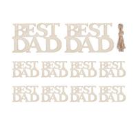 Best DAD Wood Crafts - 4.72x2.83 Inches, Wooden Letter Ornaments Unfinished Cutouts Smooth Sanded | Paintable Decorative Wood Tags For Personalized Craft Projects, Dad Decor For Home Decoration