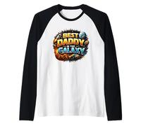 Best Daddy in The Galaxy Funny Space Rocket Fête des pères Manche Raglan