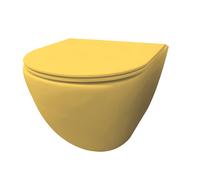 Best Design Morrano WC suspendu - sans bride - fixation caché - avec abattant - Jaune mat 4016780
