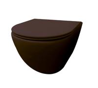 Best Design Morrano WC suspendu - sans bride - fixation caché - avec abattant - Marron foncé mat 4016590