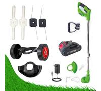 Best Direct Rotorazer Débroussailleuse électrique 8 en 1, 2 batteries 21 V, coupe-bordures, tondeuse, coupe-gazon, divers accessoires, tête pivotante à 90° (tondeuse + 1 batterie)