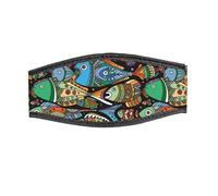 Best Divers, Bracelet de masque en néoprène, fermeture à déchirure, coloured fishes