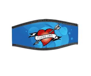 Best Divers, Bracelet de masque en néoprène, fermeture à déchirure, cœur sous