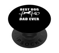 Best Dog Dad Ever Basset Hound Dog Heartbeat Paw Lover PopSockets PopGrip Adhésif