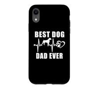 Best Dog Dad Ever Boxer Dog Heartbeat Paw Puppy Lover Coque pour iPhone XR