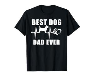 Best Dog Dad Ever Cairn Terrier Heartbeat Paw Puppy Lover T-Shirt
