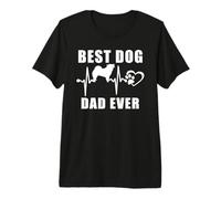 Best Dog Dad Ever Chow Chow Dog Heartbeat Paw Puppy Lover T-Shirt Haut de Gamme
