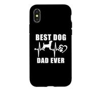 Best Dog Dad Ever Jack Russell Terrier Dog Heartbeat Paw Coque pour iPhone X/XS