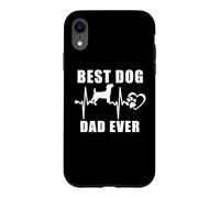 Best Dog Dad Ever Jack Russell Terrier Dog Heartbeat Paw Coque pour iPhone XR