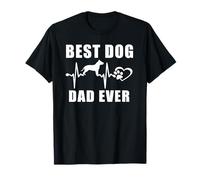 Best Dog Dad Ever Pit Bull Dog Heartbeat Paw Lover T-Shirt