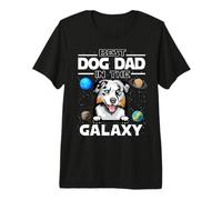 Best Dog Dad in The Galaxy Australian Shepherd Dogs Lovers T-Shirt Haut de Gamme