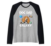 Best Dog Dad in The Galaxy Basset Hound Funny Dogs Lovers Manche Raglan