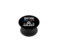 Best Dog Dad in The Galaxy Boston Terrier Puppy Dogs Lovers PopSockets PopGrip Adhésif