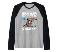 Best Dog Dad in The Galaxy Boxer Puppy Dogs Lovers Manche Raglan