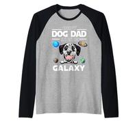 Best Dog Dad in The Galaxy Dalmatian Puppy Dogs Lovers Manche Raglan