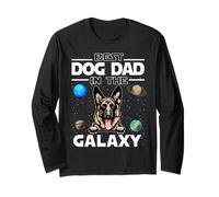 Best Dog Dad in The Galaxy German Shepherd Puppy Dogs Lovers Manche Longue