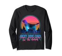Best Dog Dad in The Galaxy Retro Vintage 80s Funny Dog Lover Manche Longue
