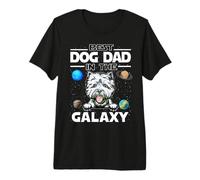 Best Dog Dad in The Galaxy West Highland White Terrier Dogs T-Shirt Haut de Gamme