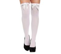 Best Dressed White Over The Knee Hold-Up Stockings With White Satin Bow