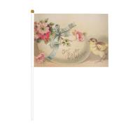 Best Easter wishes Lot de 6 et 10 drapeaux à agiter à la main sur bâton, pour défilés, fêtes, bars, anniversaires