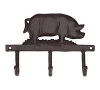 Best For Boots - Patère en fonte 3 crochets Cochon Marron G