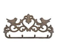 Best For Boots - Porte manteau 4 crochets en fonte Oiseaux Marron G