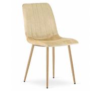 Best For Home 1 chaise en velours beige/pieds en bois