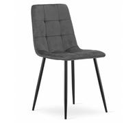 Best For Home 1 chaise en velours gris foncé