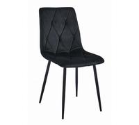 Best For Home 1 chaise en velours noir avec pieds noirs