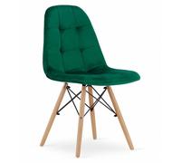 Best For Home 1 chaise en velours vert foncé